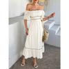 Summer Bohemian Casual Vacation Contrasting Colors Two-wear Short-sleeved Dress for Women