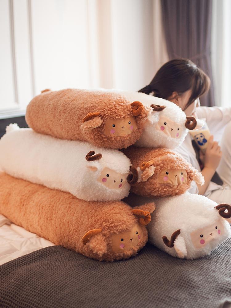 Pandara Jewelry Unisex Brown Non-Toxic Hug Long Pillow Cushion Alpaca Stuffed Animal Sheep Plushies Sleeping Pillow Birthday Gifts For Children Kids Washable 47In