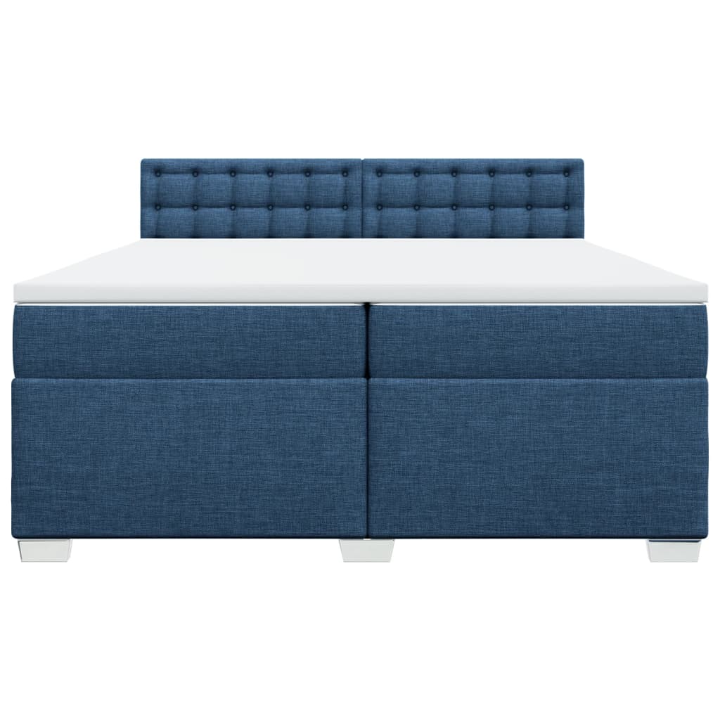 Vidaxl Letto Continentale Con Materasso, Blu, Tessuto 200X200 Cm