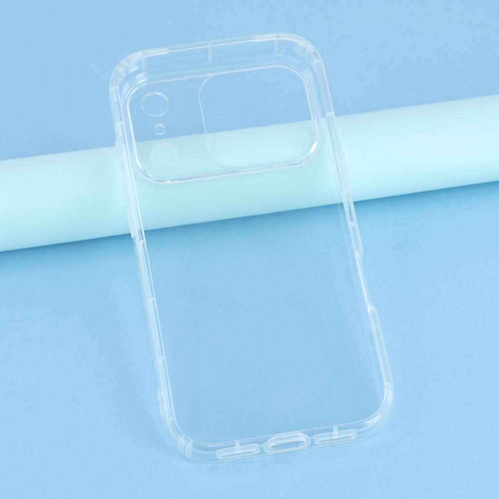 For iPhone 17 Pro Case Transparent TPU Phone Back Cover Airbag Protection