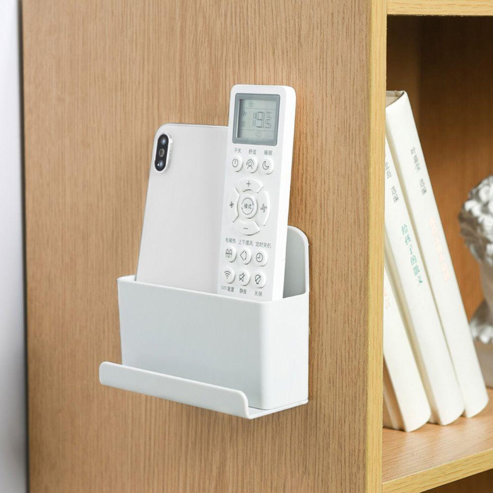 Hanging Bracket Organizer Case Shelf Storage Box Remote Control Holder Container Phone Plug Stand
