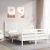 VidaXL Bed Frames with Headboard White Small Double Solid Wood 3194997