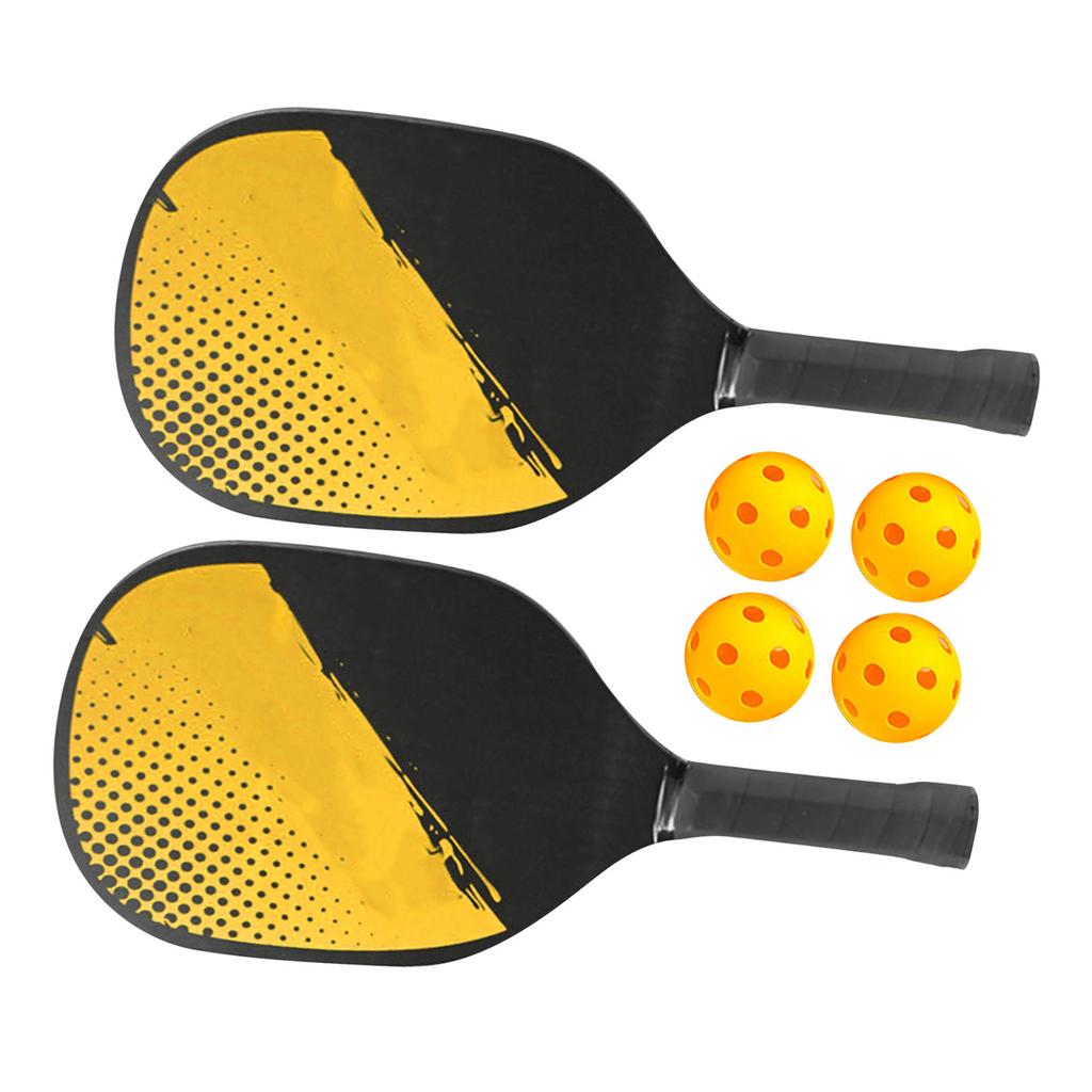 2PCS Pickleball Rackets Pickleball Paddle and Ball Set with Storage Bag Outdoor Sports Fitness Equipment Set Combination Yellow