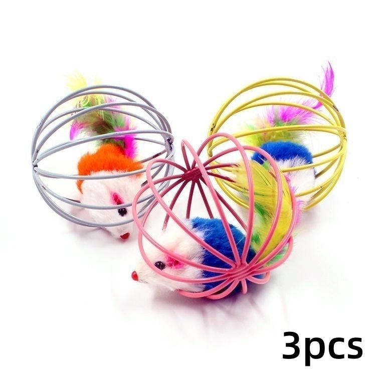 

Забавная мышь в клетке, игрушка для домашних животных, крыса, мяч для кошек, собак, домашних животных, новинка, игрушка, товары для домашних животных 3-pcs