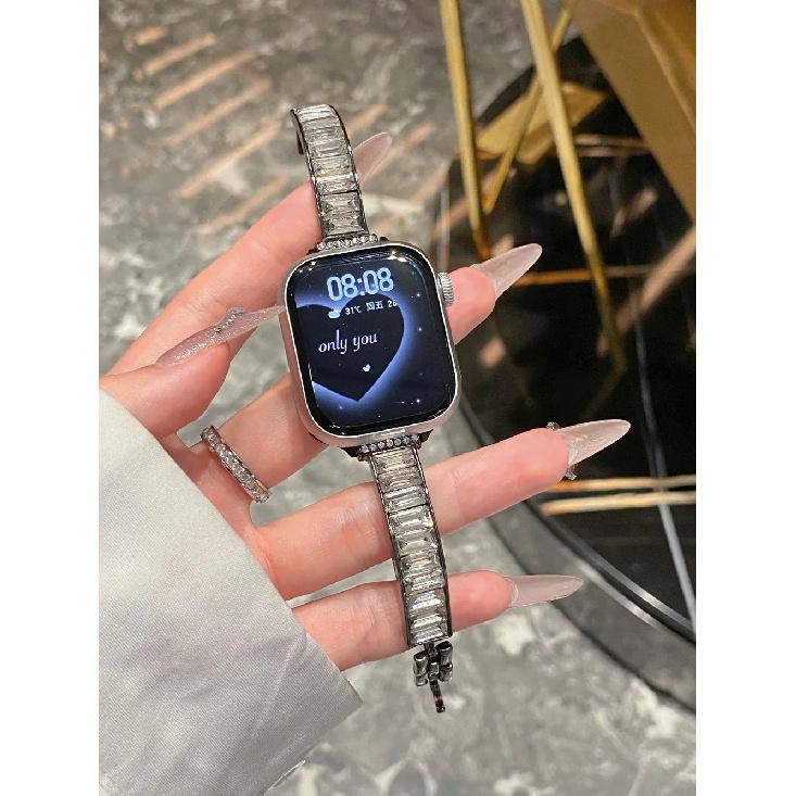 

Bling Stainless steel bracelet link For Apple Watch band Series 11/8/7/6/10/9 40mm 41mm 38mm 42mm 44mm 45mm 46mm Strap 38mm40mm41mm чёрный