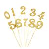 10Pcs Diy Glitter 0-9 Numbers Cake Topper Cupcake Picks For Kids Birthday Party