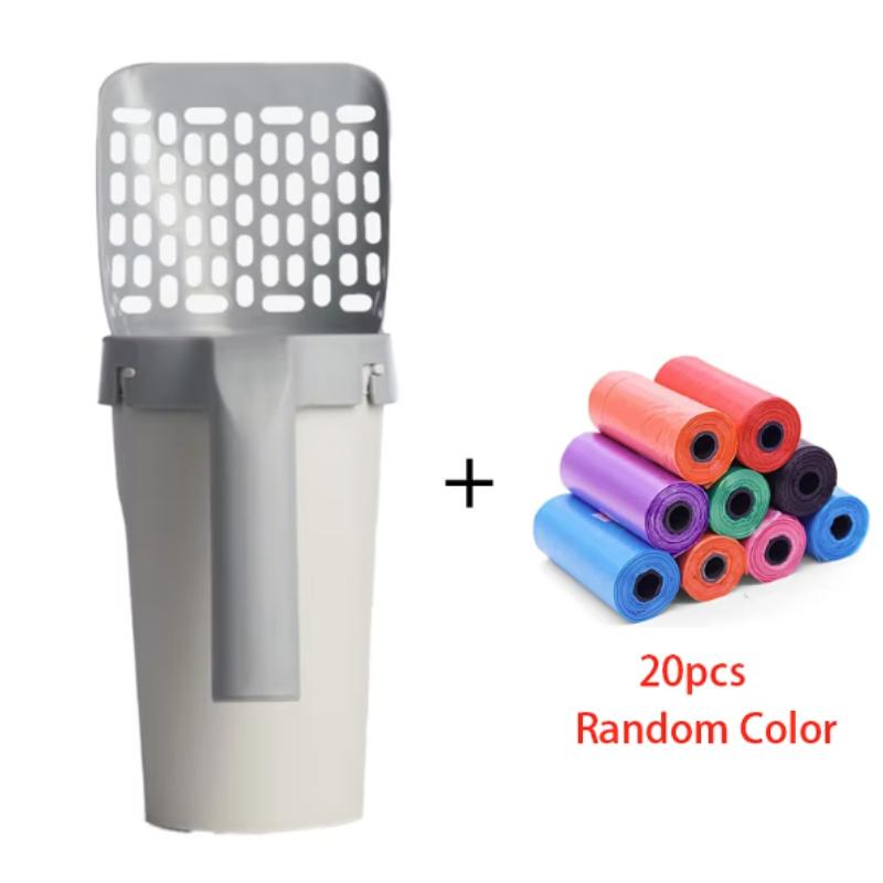 Katzenstreuschaufel mit Nachfüllbeutel für Haustierfilter, saubere Toilette, Müllsammler, Katzenbedarf, Katzentoilette, selbstreinigend