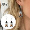 Smooth Edge Earrings Cute Ghost Earrings, with Pumpkin Wizard Hat Decor, Cartoon Jewelry Halloween Drop Lightweight Acrylic Pendant Party