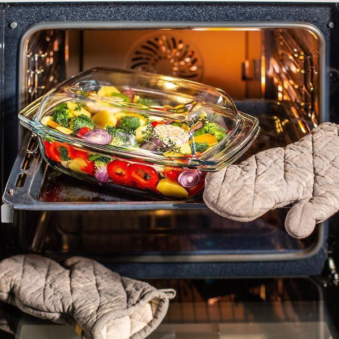 Plat à four - KADAX - Rectangulaire - Verre résistant à la chaleur - 4,1 L - Compatible lave-vaisselle