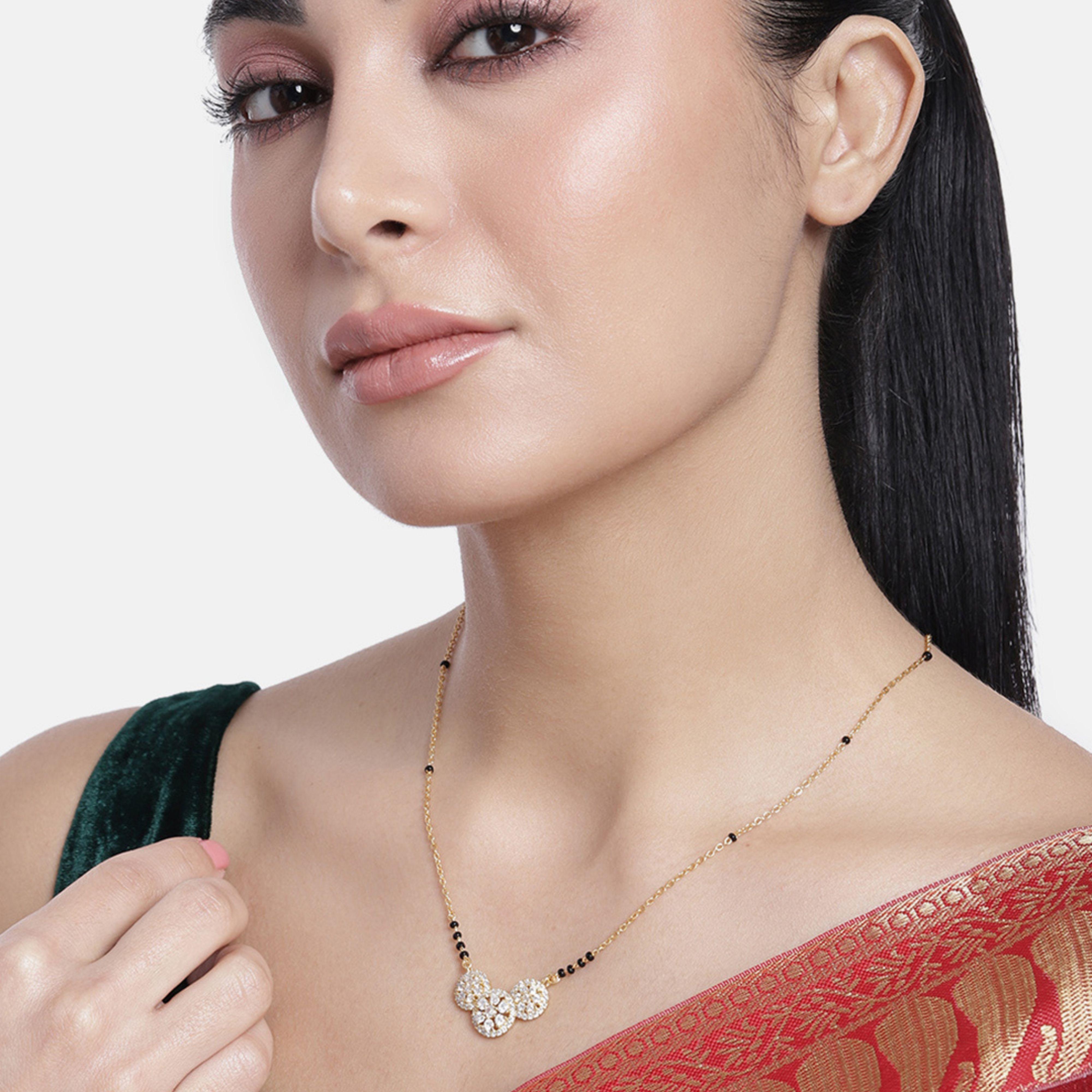 

Abdesigns Алмазная Мангалсутра, Позолоченная Индийская Мангалсутра, Болливудская актриса Мангалсутра, Синтетический выращенный в лаборатории бриллиант Мангалсутра белый