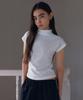38COMEONCOMMON Half-Neck Rib Top (White)