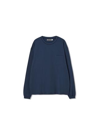 WORTHWHILE MOVEMENT Stitch Pocket Long Sleeve Tee (Dark Blue)