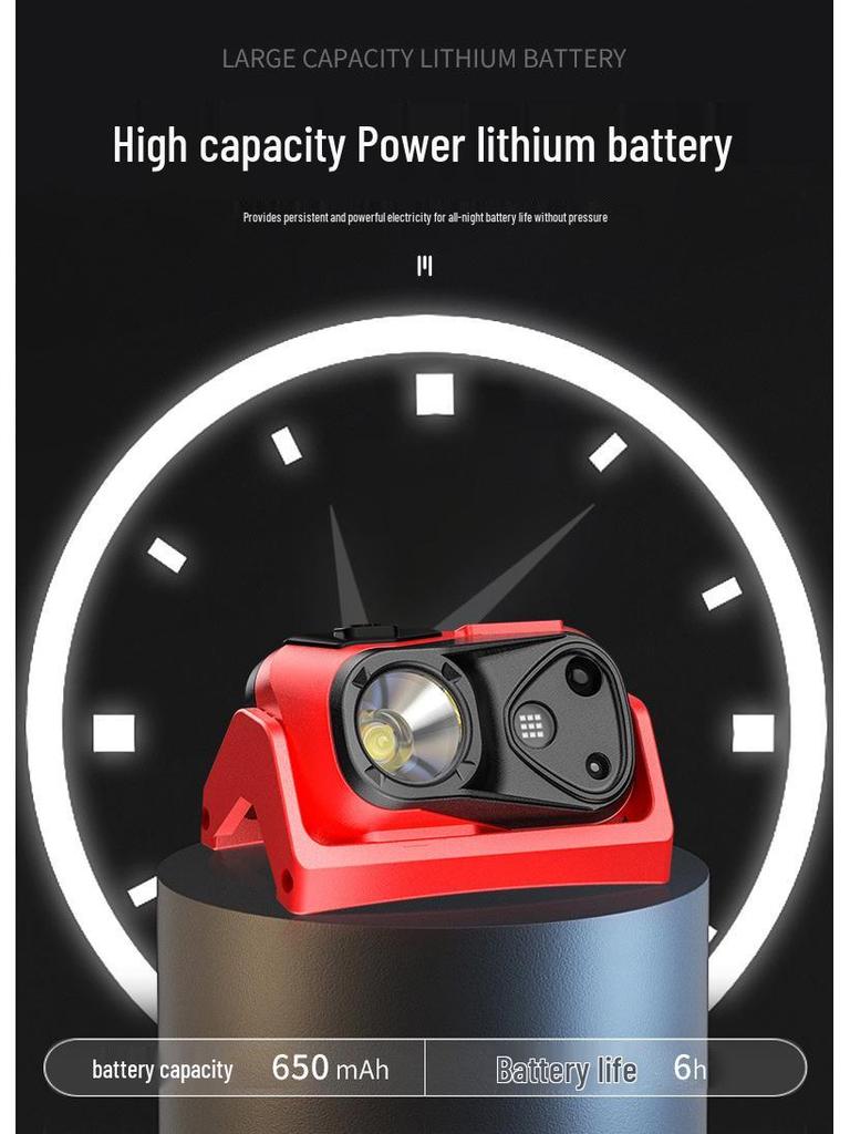 USB Rechargeable LED Headlamp: Portable, Strong Light, Sensing for Outdoor Running, Fishing, Adventure