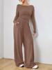 Loose Fit Women's Wide-Leg Pants Two-Piece Set - Soft, Stylish, Irregular Design