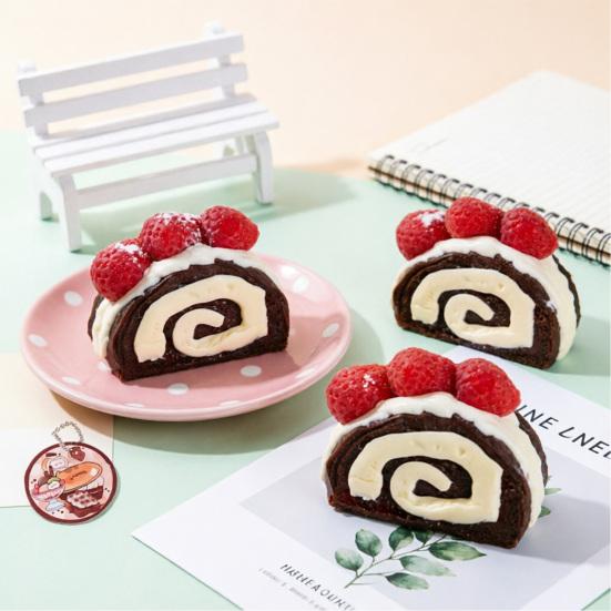 Simulated Strawberry Cake Squeeze Toy Dessert Shape Sensory Pinch Fidget Toy Focus Work Study Stress Relief Hand Relaxation
