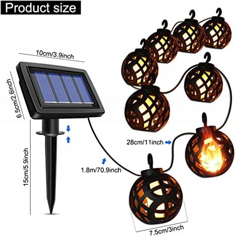 Girlanda Lampki Ogrodowe Solarne 8 Led 2M Ciepłe