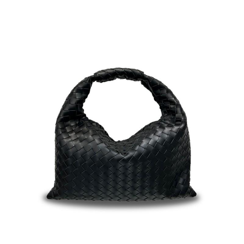 Borsa a Spalla Intrecciata in Vera Pelle da Donna Grande Crossbody Morbida Strutturata Tote in Nero Caffè Tan Caramello Bianco