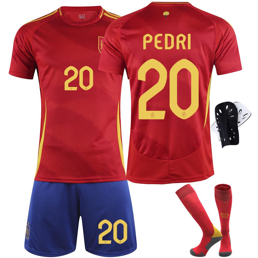 2024 European Cup Spain Home Jersey No. 9 Garvey 20 Pedri 7 Morata 10 Yamal Football Jersey