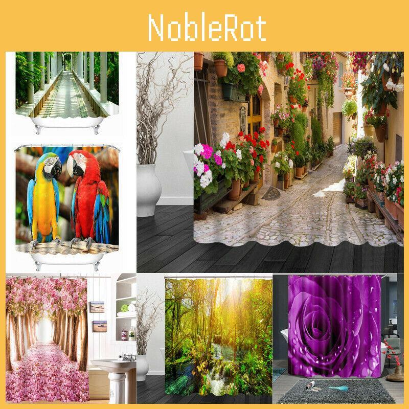 3d Shower Pattern Curtains Polyester Fabric Water Proof Curtain Bathroom Design