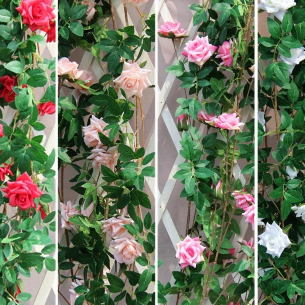 Artificial Rose Vine Hanging Decor for Walls and Ceilings