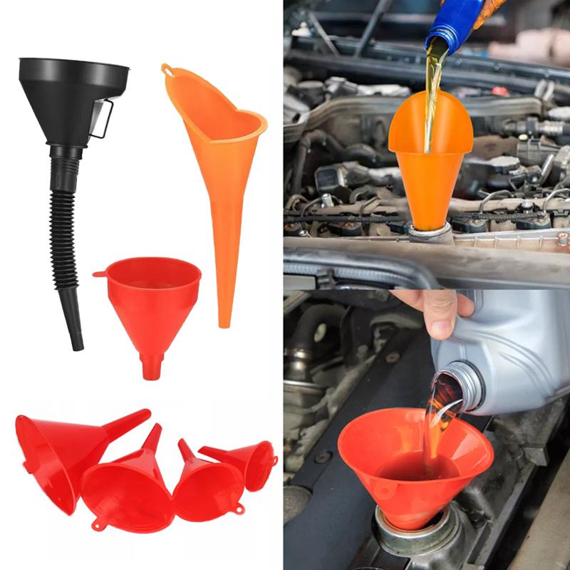 Universal Car Refueling With Filter Pipe Handle Set Long Mouth Oil Funnels Anti-Splash Plastic Engine Funnel Motorcycle Car