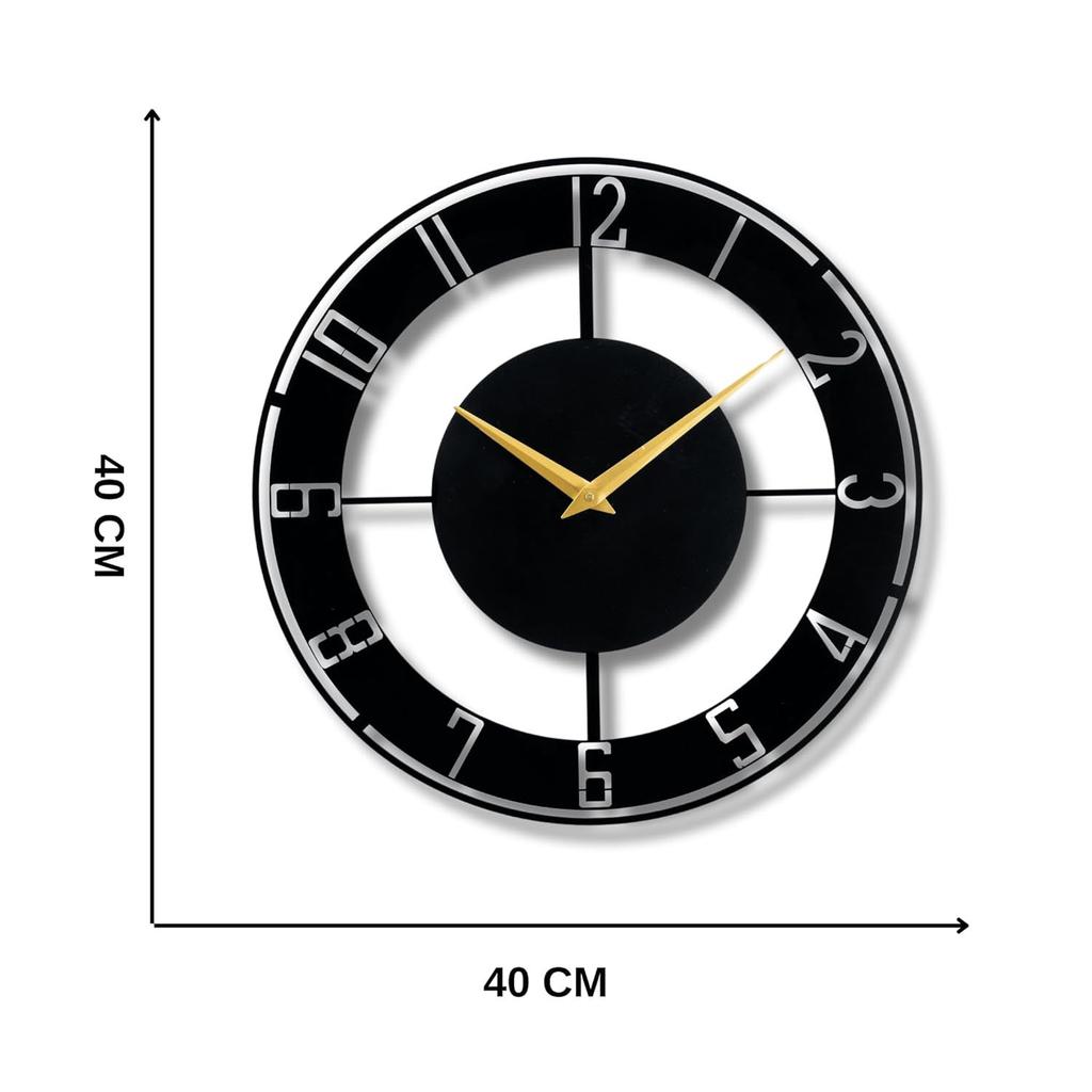 Wall Clock for Home, Office, Living Room, Bedroom, Kids Room and Kitchen (40 X 40 Cm) | Big Size Stylish Latest Home Decor | (Battery Included)