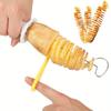 6pcs Campfire Potato Skewers: Portable Manual Spiral Slicer and Potato Chip Making Set