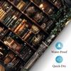 Gothic Bookshelf Shower Curtain, Vintage Witchy Dark Farmhouse Books Waterproof Fabric Curtain