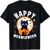 Meowloween Black Cat Pumpkins Happy Halloween Costume T-Shirt