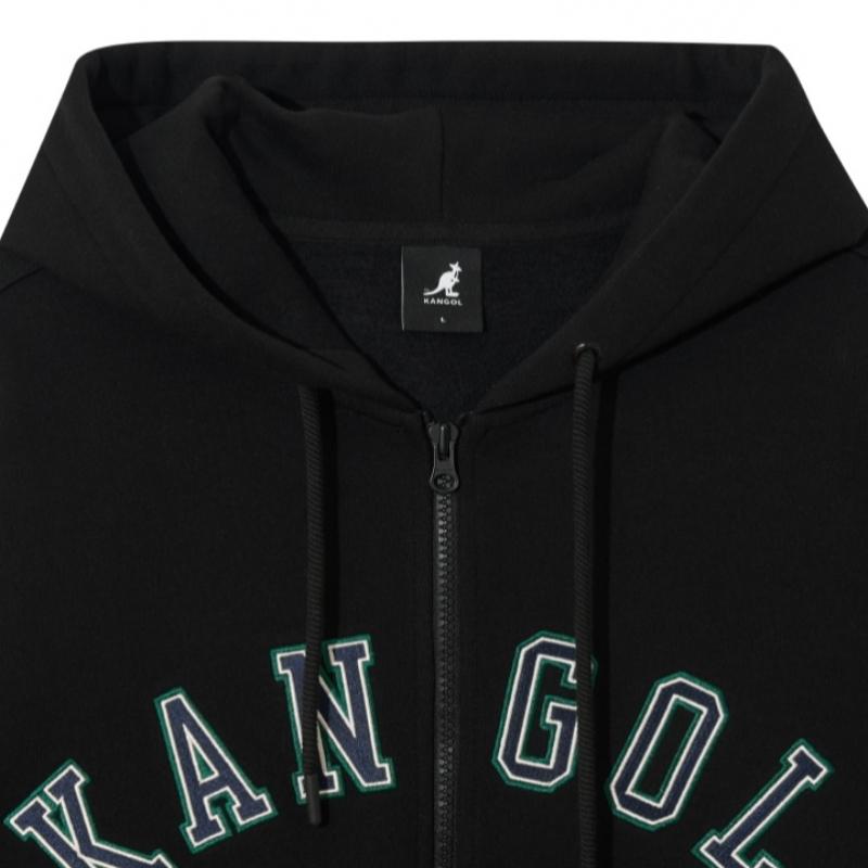 Kangol Letter Semi Overfit Zip Up Black 5141