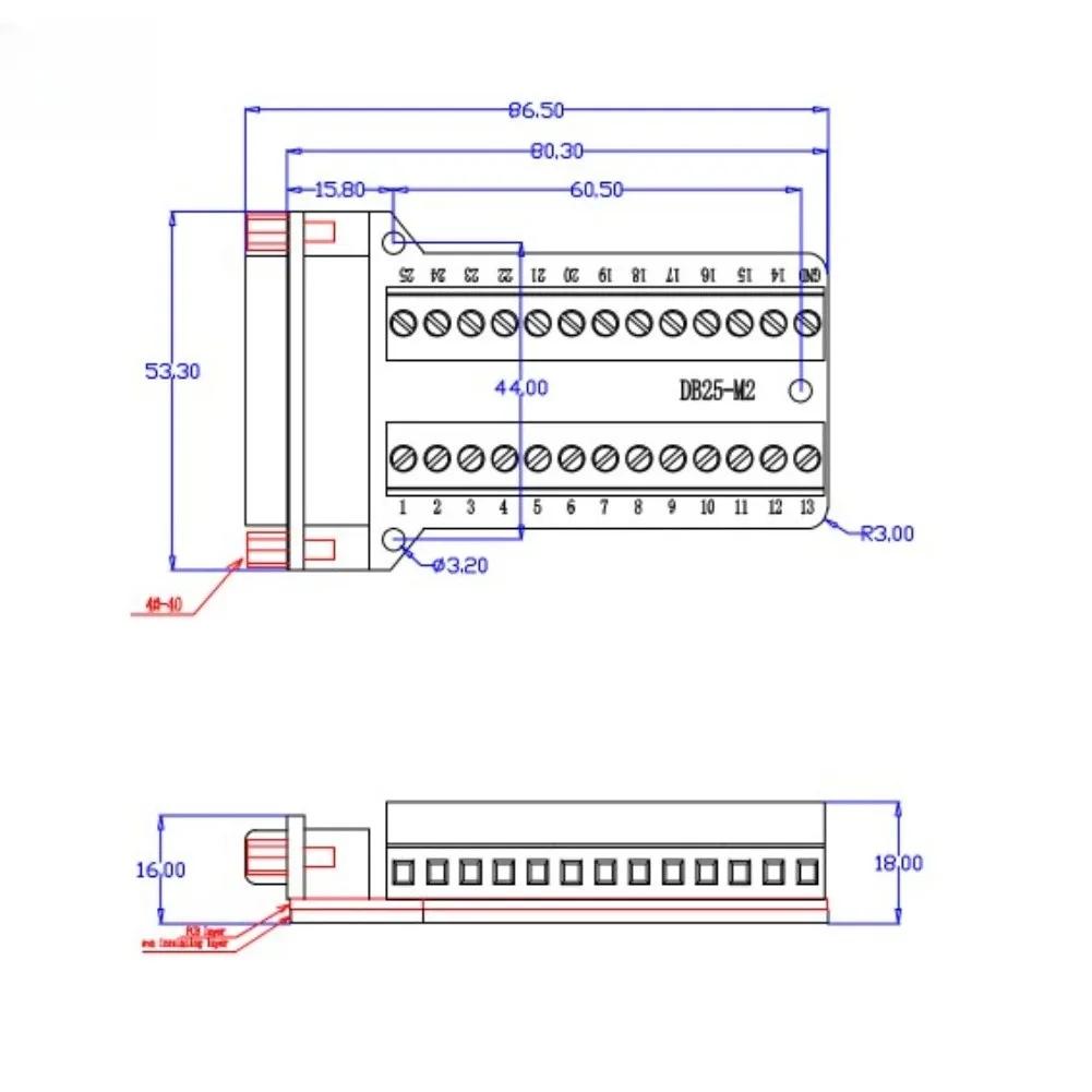 DB25 Buchse zu Klemmenblock Adapter 25-Pin Signalstecker Mit Isoliertem Sockel Für Sichere Elektrische Verbindung
