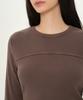 MUSINSA STANDARD WOMAN Women'S Pigment Ribbed Slim Crew Neck Long Sleeve T-Shirt [Brown]