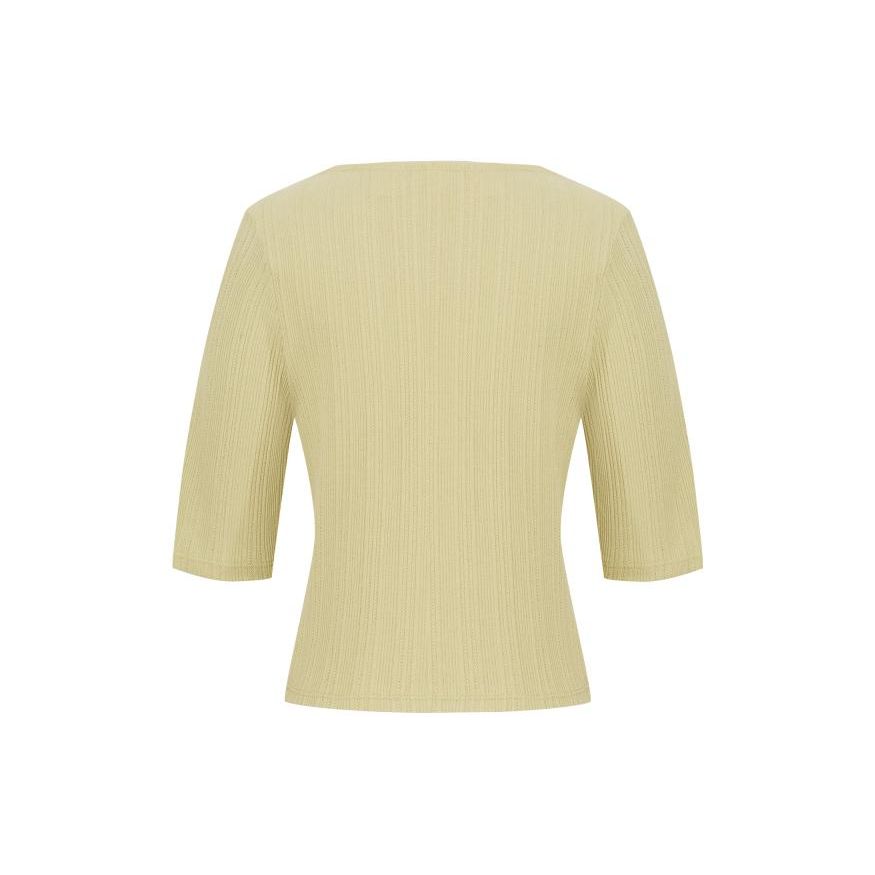 Levis Solid Color Round Neck Ribbed Slim Fit Knitted Cardigan Women Cardigans Green A4769-0003