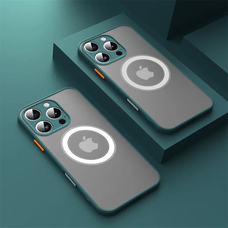 Luxury Armor Matte For Magsafe Magnetic Wireless Charging Case For iPhone 17 16 15 14 13 12 11Pro Max Mini Plus Shockproof Cover