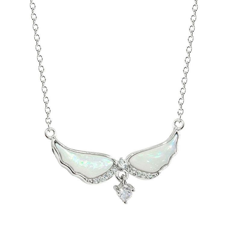 Exquisite Zircon Shell Wing Necklace, Light Luxury, High-end, Niche Design, New Style