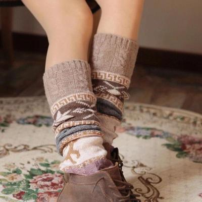 1 Pair Knitted Knee Pads Wool, Warm Wool Socks, Hundreds of Women's Leg Warmers