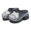 Crocs Siren Clog 811 wyprodukowane w Crocs koronka koronka kok kok styl baletowy zestaw prezentowy buty z dziurkami dla mężczyzn i kobiet czarny i biały srebrny