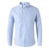 Men's Striped Long Sleeve Slim Fit Business Casual Dress Shirt