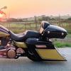 Harley Cruiser Motorcycle Rear and Side Storage Boxes - Black