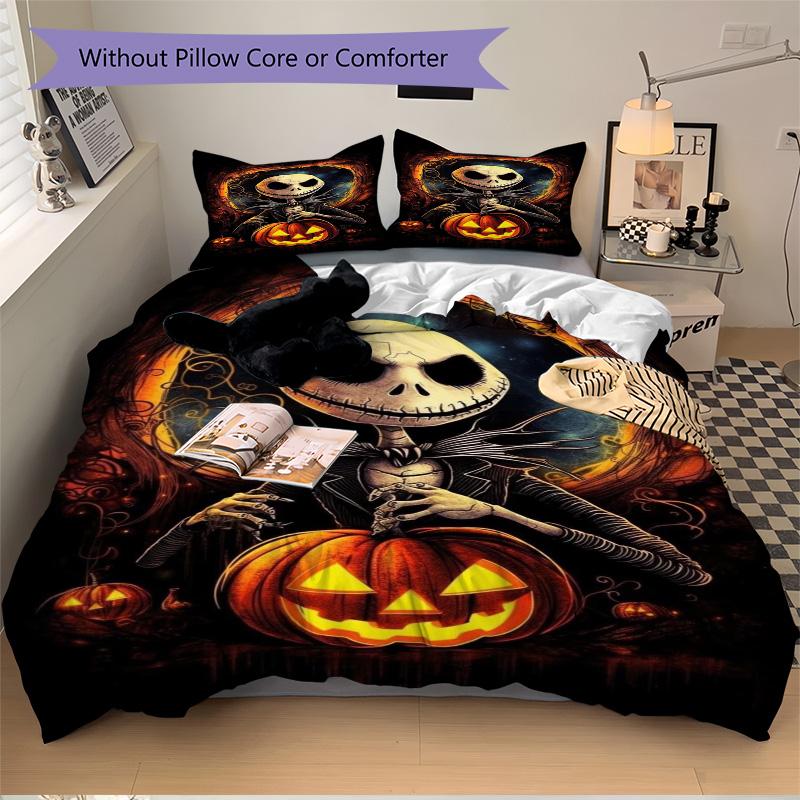 Nightmare Before Christmas Jack Print 3Pcs Bedding Setduvet Cover With 2 Bedropillowcase Home Birthday Gift
