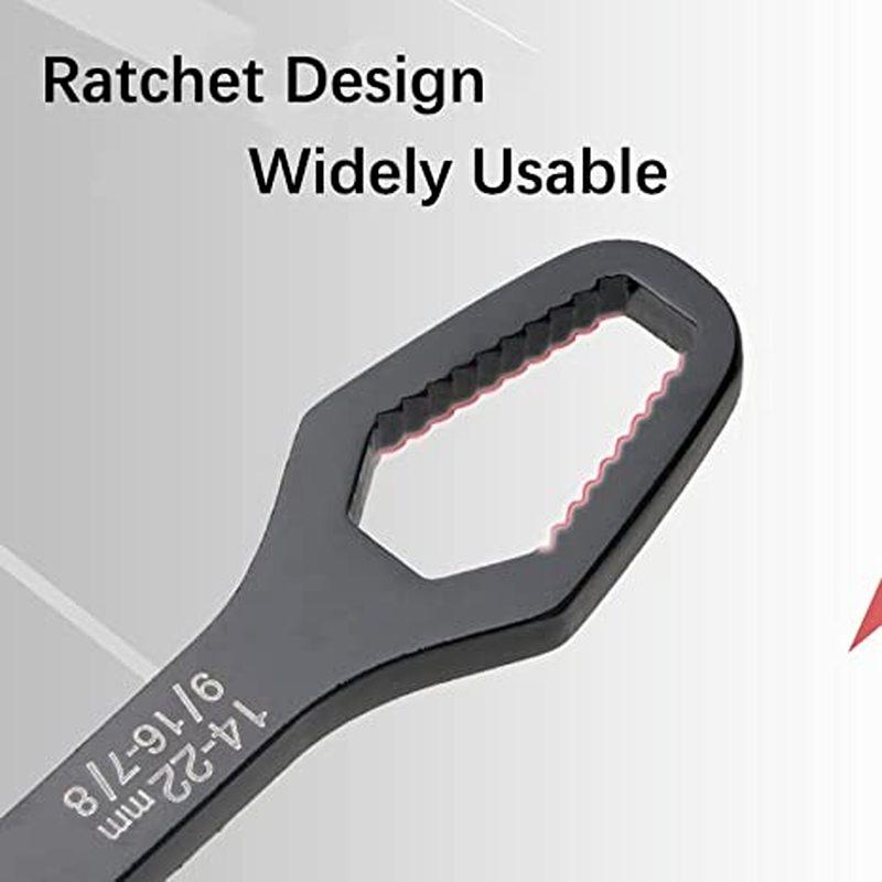 Double Ended Multifunctional Universal Wrench, 5/16”-1/2”, 9/16”-7/8” Self-Tightening Wrench, Chrome Vanadium Steel Repair Tool