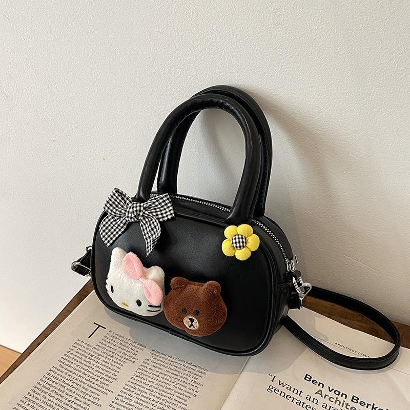 Koreanische Version niedliche Cartoon-Puppe Handtasche Damen Tasche 2025 Mode vielseitig Hand kleine quadratische Tasche einfache Schulter Umhängetasche