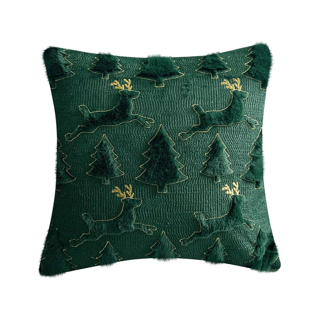 Christmas Tree Three-dimensional Plush Backrest Pillowcase, Bedroom Sofa Cushion Cover Without Core.