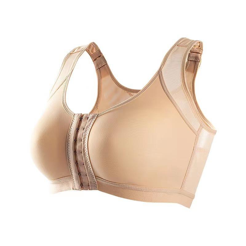 European and American Plus Size Front Buckle Breathable Wire-Free Sports Bra