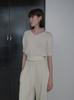 Diito Alpaca V-Neck Half Sleeve Pullover [Ivory]