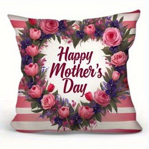 Happy MotherS Day Best Mom Pillows Pattern Cushion Cover Suitable For Sofa Bedroom Car Pillow Cover