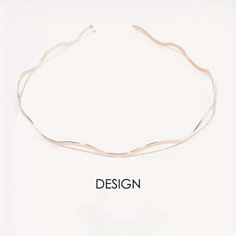 1 szt. Metalowe fale cienkie obręcze do włosów złoto srebro opaska do włosów dla kobiet proste praktyczne grzywki obręcz do włosów modne akcesoria do włosów