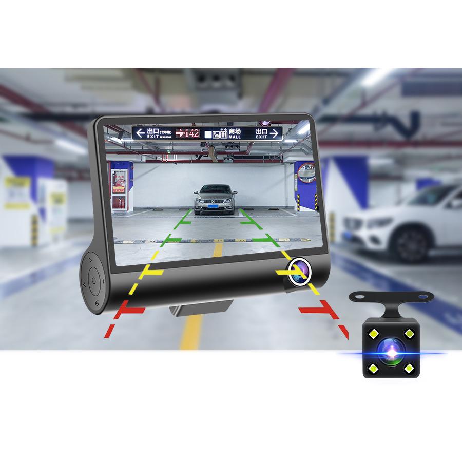 Auto DVR 3 Objektive 4 Zoll Dashcam mit Rückfahrkamera enthalten