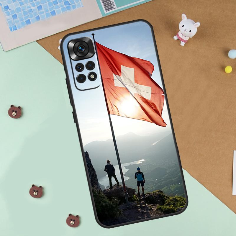 Schweiz Schweizer Flagge Hülle Für Xiaomi Redmi Note 13 14 9 10 11 12 Pro 10S 11S 12S Hülle Für Redmi 13C 10C 12C 14C