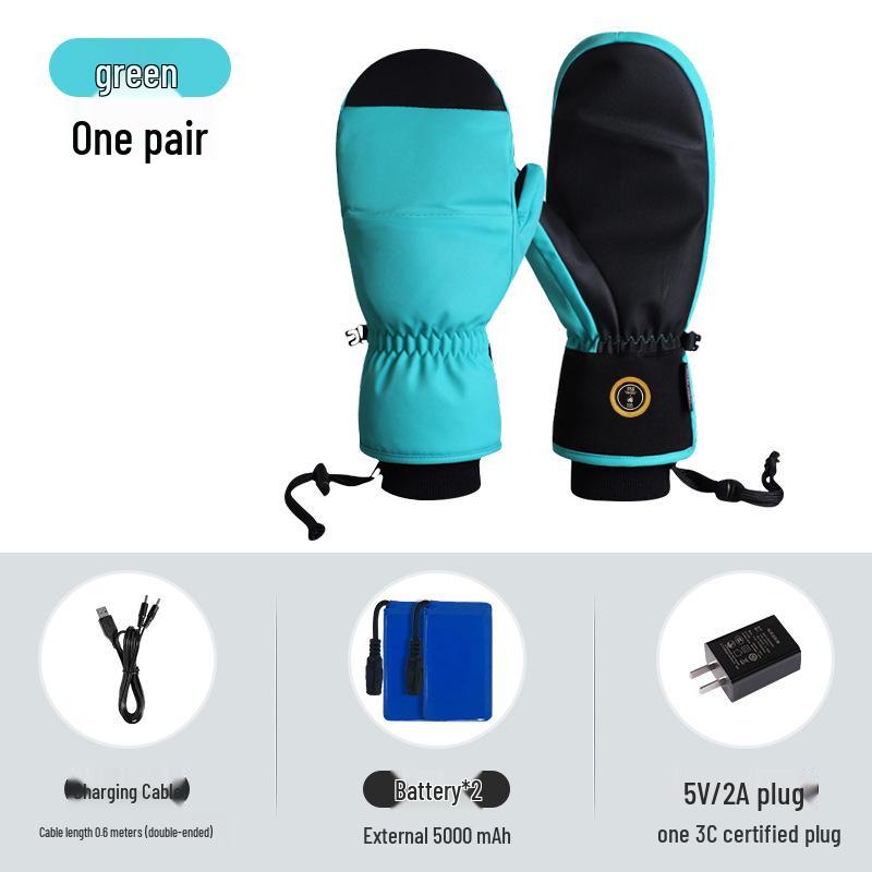 Unisex Heated Winter Mittens: Waterproof, Warm, and Ideal for Hiking, Skiing, Electric Biking, and Motorcycling.